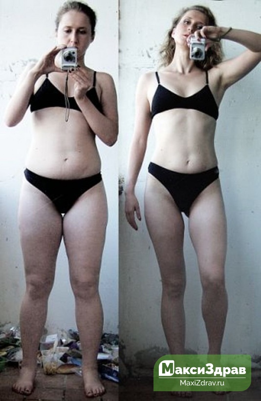 Селфи девушки на том-же месте через месяц говорит о могучем эффекте лечебного голодания